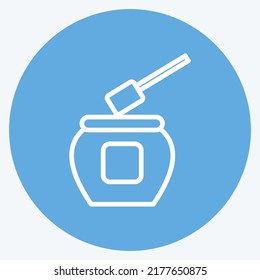 Icon Applicator. suitable for Spa symbol. blue eyes style. simple design editable. design template vector. simple symbol illustration