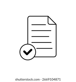 Icono de una Aprobación, aislado contra un fondo limpio.
