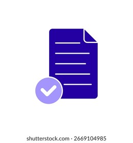 Icono de una Aprobación, aislado contra un fondo limpio.
