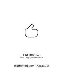 Icon approve favorite like thumbs up vote graphic design single icon vector
