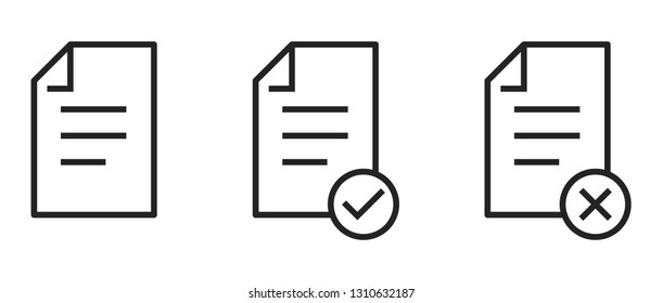Icon of approved canceled free document. Checklist, file, document. Paperwork concept vector .