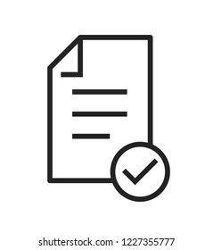 Icon of approved document. Checklist, file, document. Paperwork concept vector .
