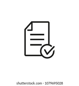 Icon of approved loan. Checklist, file, document. Paperwork concept. Can be used for topics like qualification, business, education
