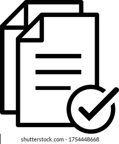 Icon of approved loan. Checklist, file, document. Paperwork concept.