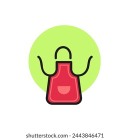 Symbol der Schürze. Uniform, Kleidungsstück, Küche. Haushaltskonzept. Kann für Themen wie Housekeeping, Küche, Kochen verwendet werden.