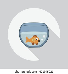 Icon aquarium fish isolated background