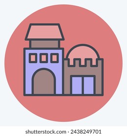 Icon Arab House. related to Qatar symbol. color mate style. simple design illustration.