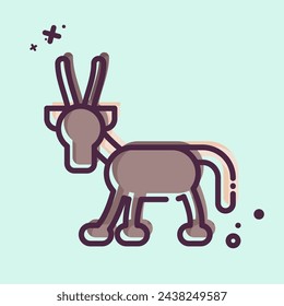 Icon Arabian Oryx. related to Qatar symbol. MBE style. simple design illustration.