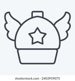 Icon Arale Hat. related to Hat symbol. line style. simple design editable. simple illustration