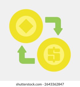Icon arbitrage. Crypto currency elements. Icon in flat style.