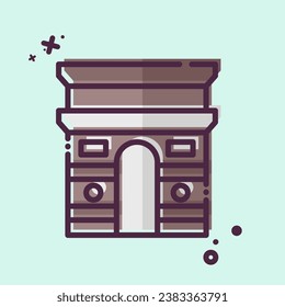 Icon ARC De Triomphe. related to France symbol. MBE style. simple design editable. simple illustration