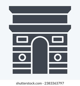 Icon ARC De Triomphe. related to France symbol. glyph style. simple design editable. simple illustration