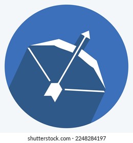 Icon ARC. related to Sports Equipment symbol. long shadow style. simple design editable. simple illustration