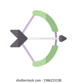 Icon archery in flat style. vector illustration and editable stroke. Isolated on white background.