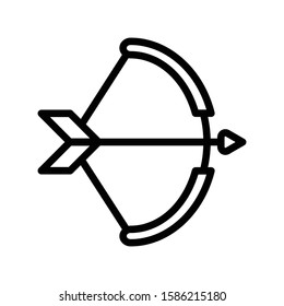Icon archery in outline style. vector illustration and editable stroke. Isolated on white background.