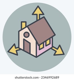 Icon Architectural Design. related to 3D Visualization symbol. color mate style. simple design editable. simple illustration