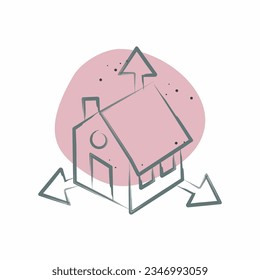 Icon Architectural Design. related to 3D Visualization symbol. Color Spot Style. simple design editable. simple illustration