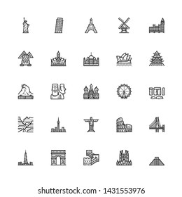 Icon architectural monuments and world tourist attractions