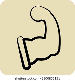 Icon Arm. related to Combat Sport symbol. hand drawn style. simple design editable. simple illustration.boxing