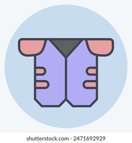Icon Armour. related to Rugby symbol. color mate style. simple design illustration
