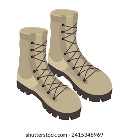Icon of army boots in modern isometric design