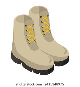 Icono de botas del ejército en diseño isométrico moderno