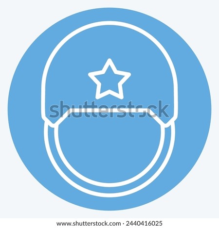 Icon Army Helmet. related to Military And Army symbol. blue eyes style. simple design illustration