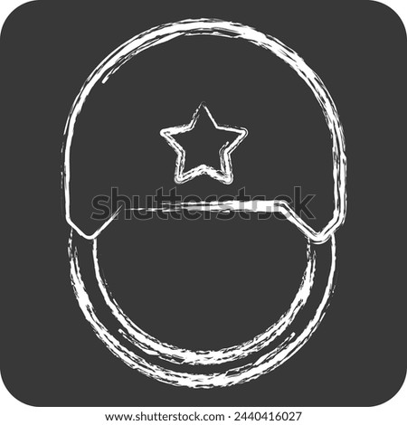 Icon Army Helmet. related to Military And Army symbol. chalk Style. simple design illustration