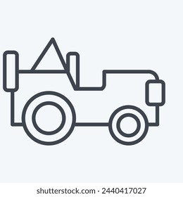Icon Army Jeep. related to Military And Army symbol. line style. simple design illustration