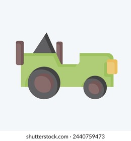 Icon Army Jeep. related to Military And Army symbol. flat style. simple design illustration