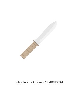 Icon army knife. Knife for hunting. Vector illustration.