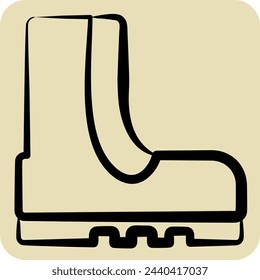 Icon Army Shoe. related to Military And Army symbol. hand drawn style. simple design illustration