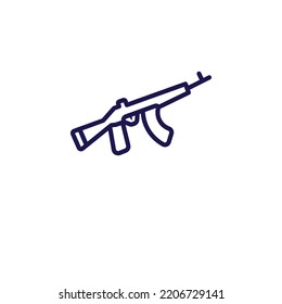  icon from army and war collection. Thin linear , gun, weapon outline icon isolated on white background. Line vector  sign, symbol for web and mobile