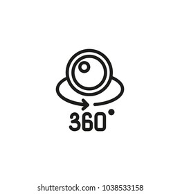 Icon of arrow 360 degree. Round arrow, 3D, rotation. Virtual reality concept. Can be used for topics like geometry, augmented reality, innovation 