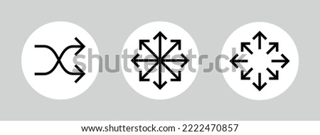 Icon of an arrow in all directions, a symbol of universality (versatility). Pictogram for web or marketplace, clothing category. Isolated vector illustration on a white background.