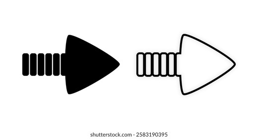 Icon arrow black and outline, vector 