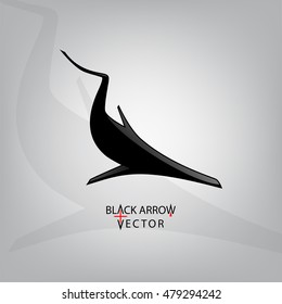 Icon arrow, black vector illustration. Graffiti arrow