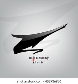 Icon arrow, black vector illustration. Arrow symbol