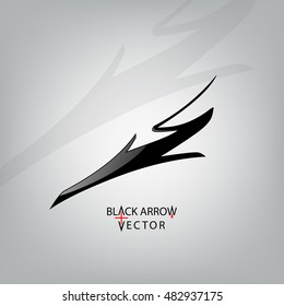 Icon arrow, black vector illustration. Arrow symbol