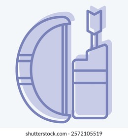 Icon Arrow and Bow. related to Native American symbol. two tone style. design editable