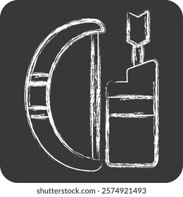 Icon Arrow and Bow. related to Native American symbol. chalk Style. design editable