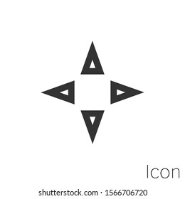 Icon arrow in cardinal points in black and white Illustration.
