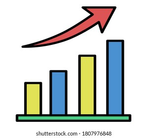 icon up arrow chart grow high profit