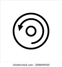 An icon with an arrow in a circle on a white background. A vector image.