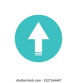 icon of up arrow direction in color circle illustration