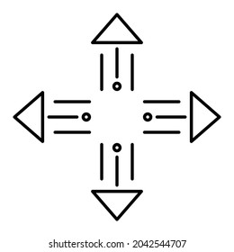 Icono: flecha arriba, flecha abajo, flecha derecha y flecha izquierda - Blanco y negro