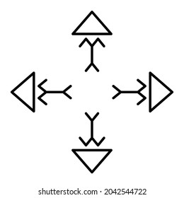 Icono: flecha arriba, flecha abajo, flecha derecha y flecha izquierda - Blanco y negro