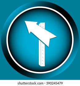 Icon with arrow to the left up
