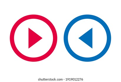 Icon Arrow Line Design Red And Blue Vector