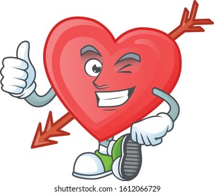 An icon of arrow love making Thumbs up gesture